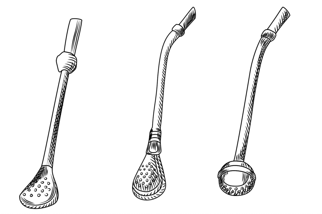 Différentes Bombillas utilisées pour boir du yerba maté