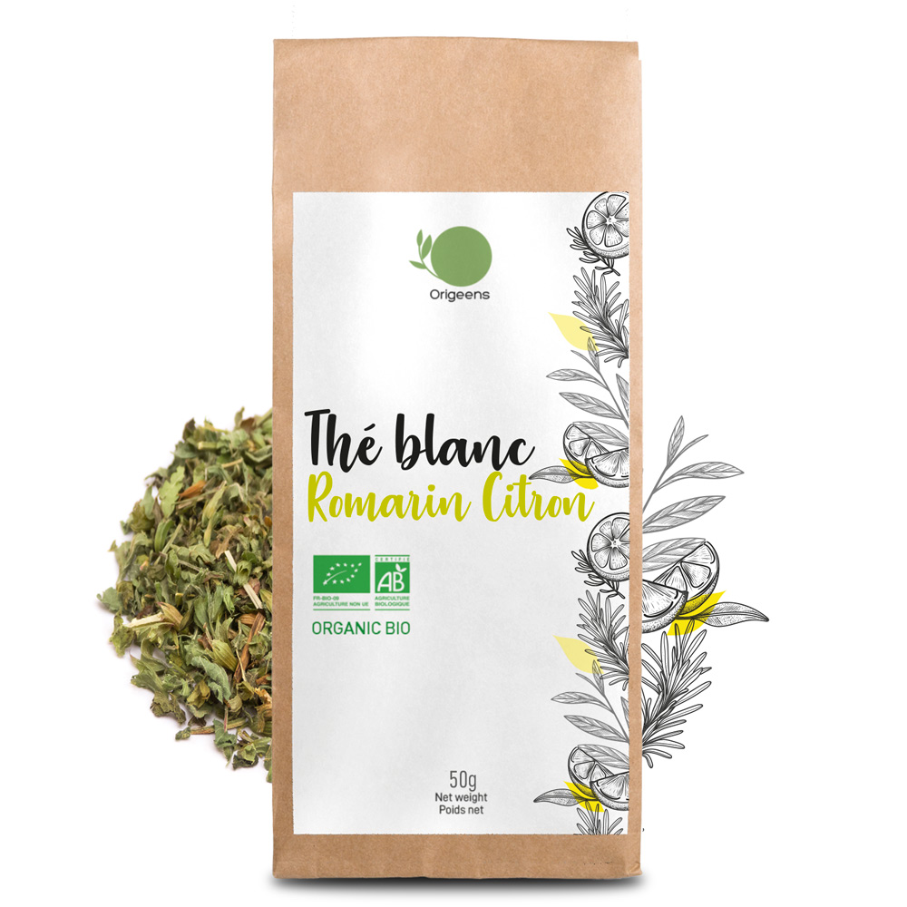 Thé blanc romarin citron